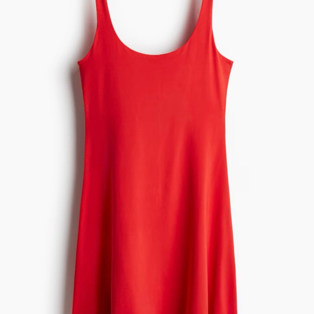 H&M NWT Square Jersey Stretchy Dress Dark Burgundy XXL Elegant Sleeveless Dress - Picture 6 of 12